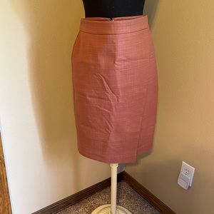 ❤️ Ann Taylor Pink Crosshatch Pattern Pencil Skirt with foldover wrap Design